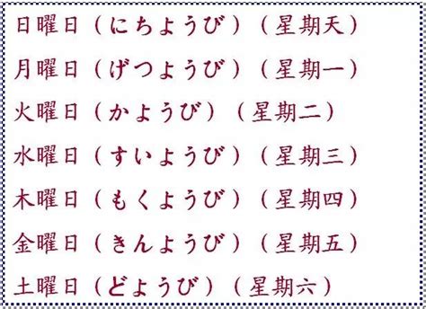 日本星期对应金木水火土|【初學日文必看!】日本星期一至日的日文名稱對照(附。